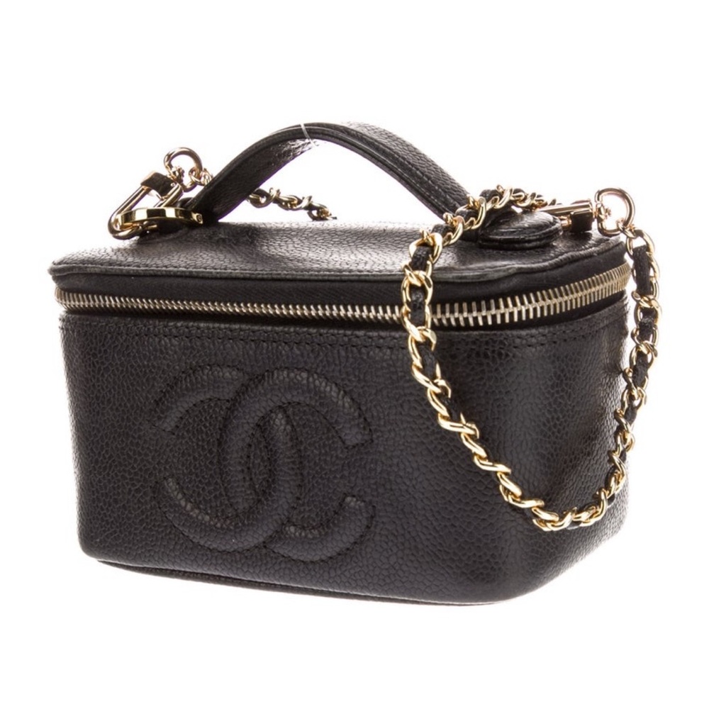 CHANEL VINTAGE Black Caviar Timeless Vanity Handbag - Picture 4 of 8